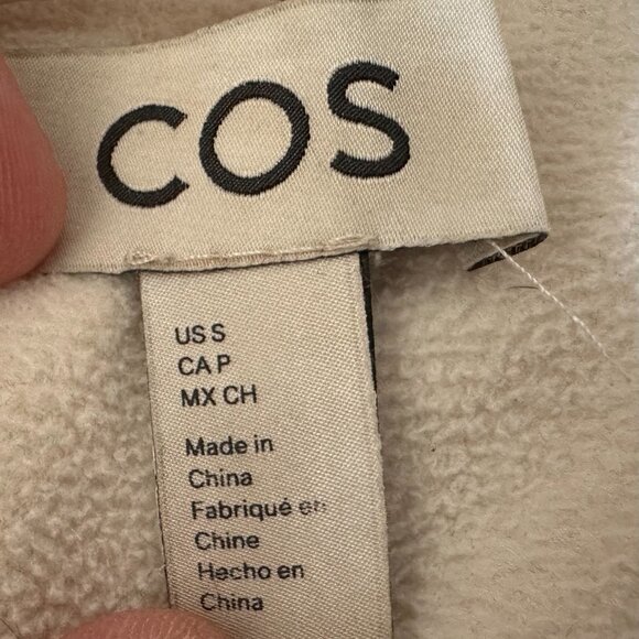 COS SHERPA FLEECE ZIP JACKET BEIGE SIZE S - Picture 3 of 8